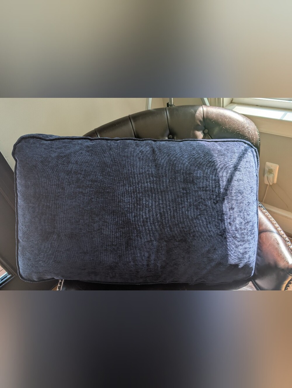 Sactionals Cover Back Pillow: Sapphire Navy Corded Velvet